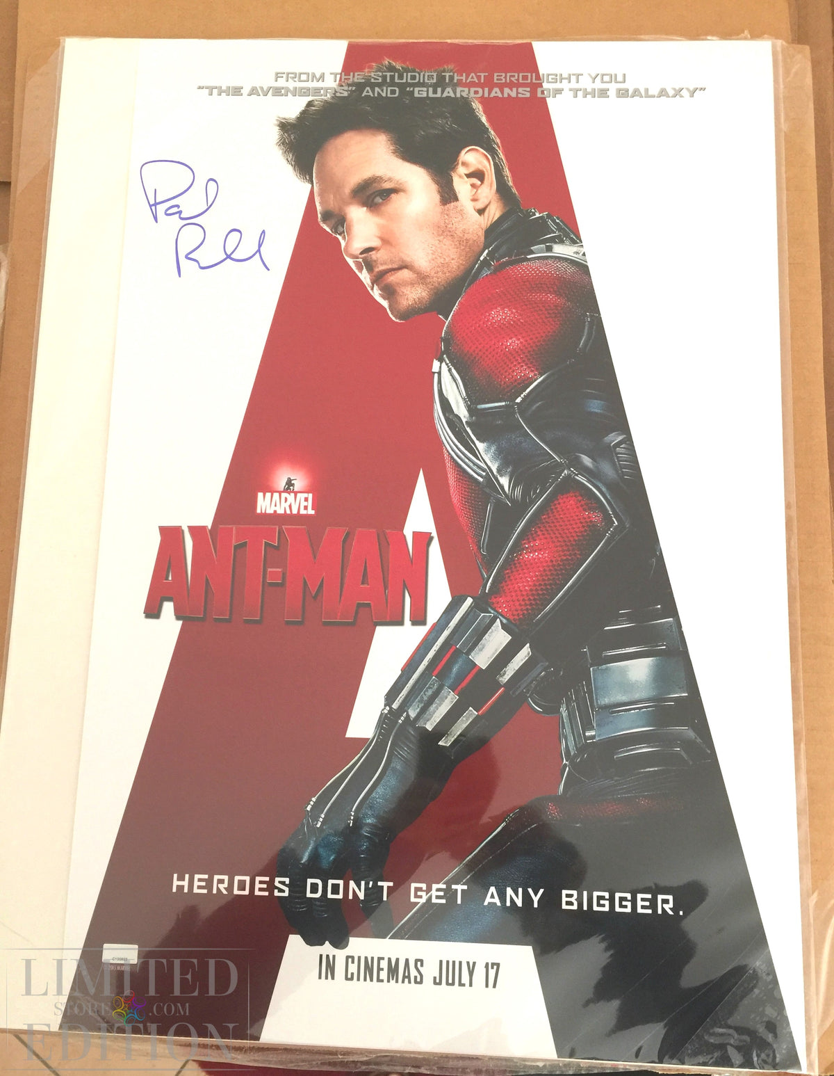 40x61 Poster Antman Marvel Avengers signé par Paul Rudd COA