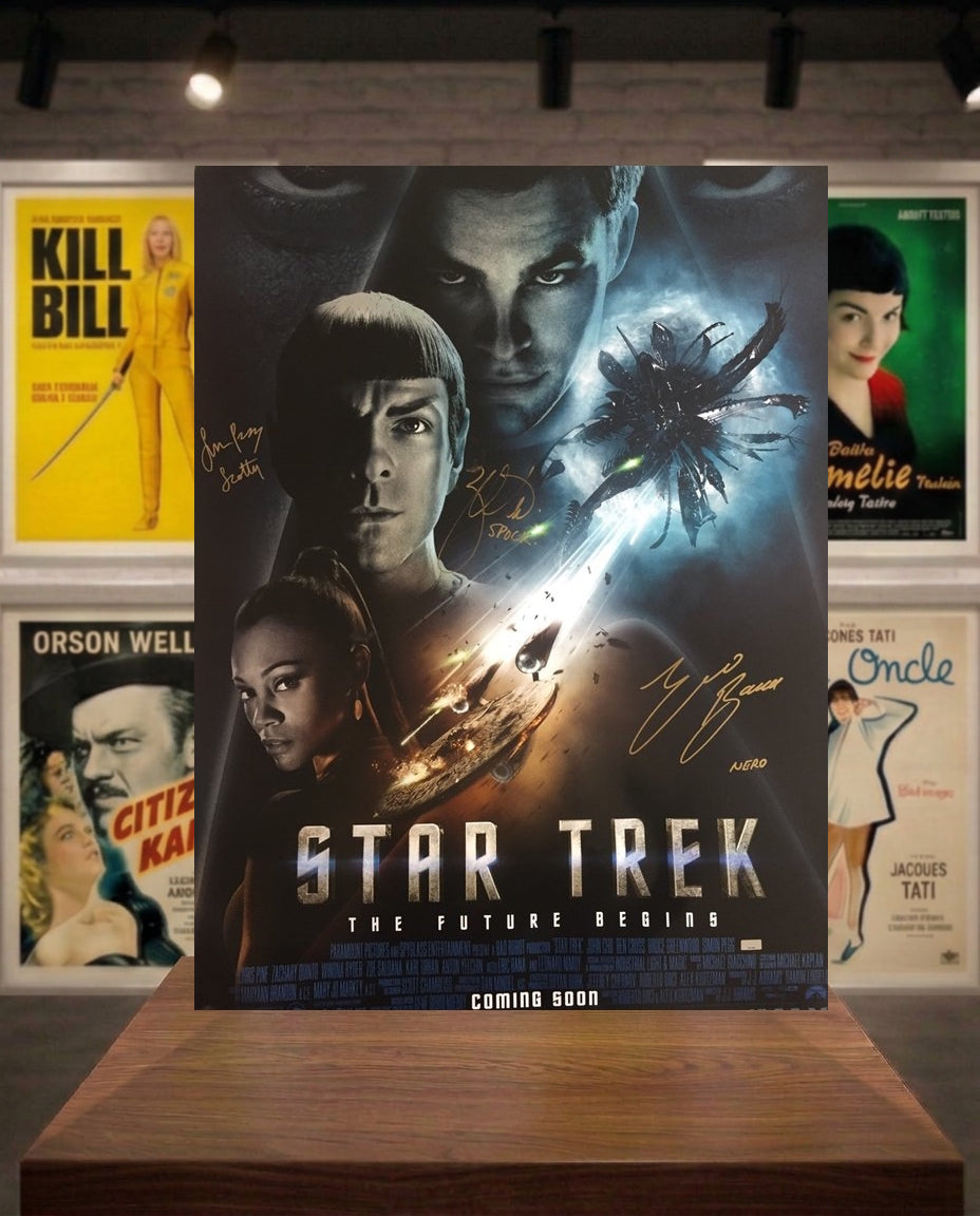 Poster 101x68 STAR TREK signé BANA PEGG QUINTO