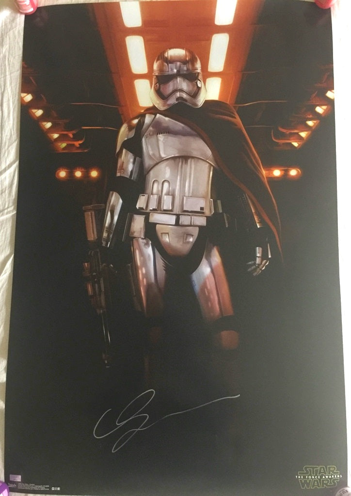 Affiche Poster 86x57 STAR WARS signé Gwendoline Christie Phasma