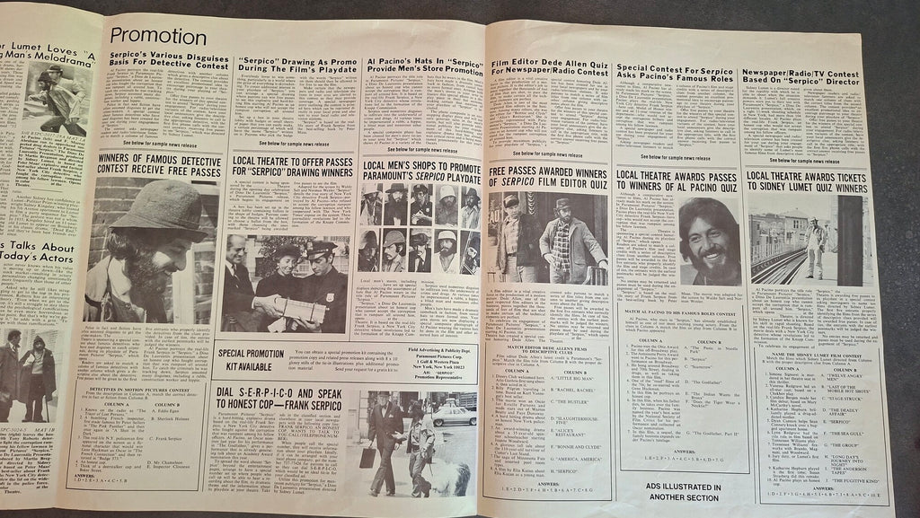 Press book Serpico - Al Pacino - Paramount Pictures 1973