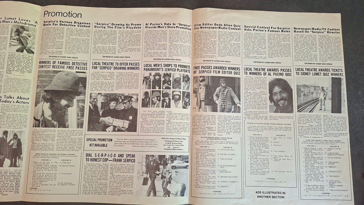 Press book Serpico - Al Pacino - Paramount Pictures 1973