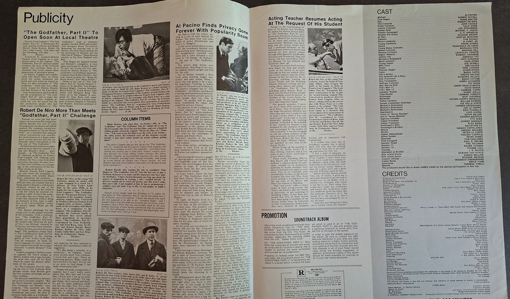 Press Book The Godfather Part 2 - Al Pacino Robert DeNiro - Paramount Pictures 1972