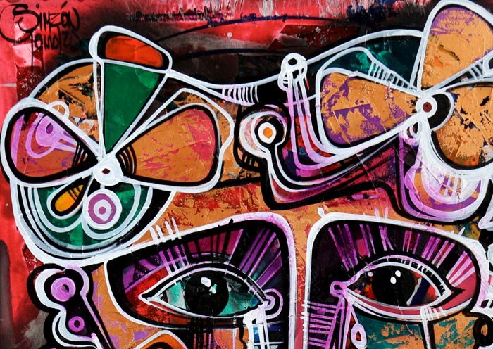 90x70 Acrylique "Princesa andina, noche de Amor"