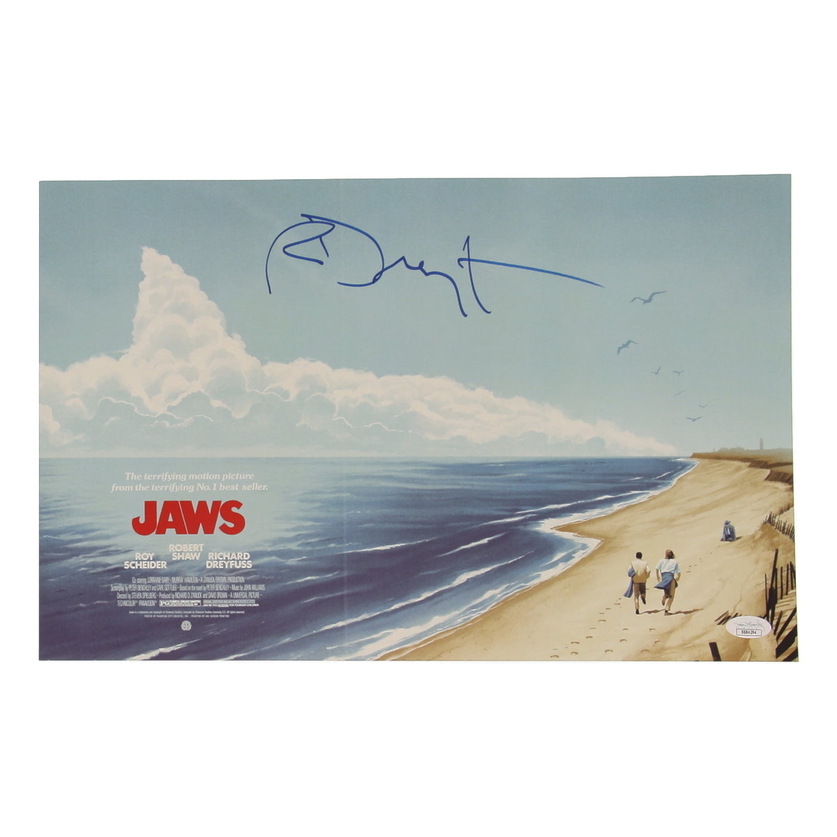 Poster Les dents de la mer signé par Richard Dreyfuss JSA