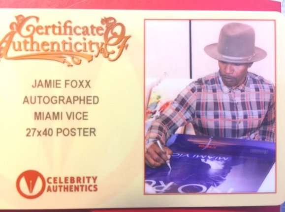Affiche Poster 101x68 MIAMI VICE signé Jamie Foxx