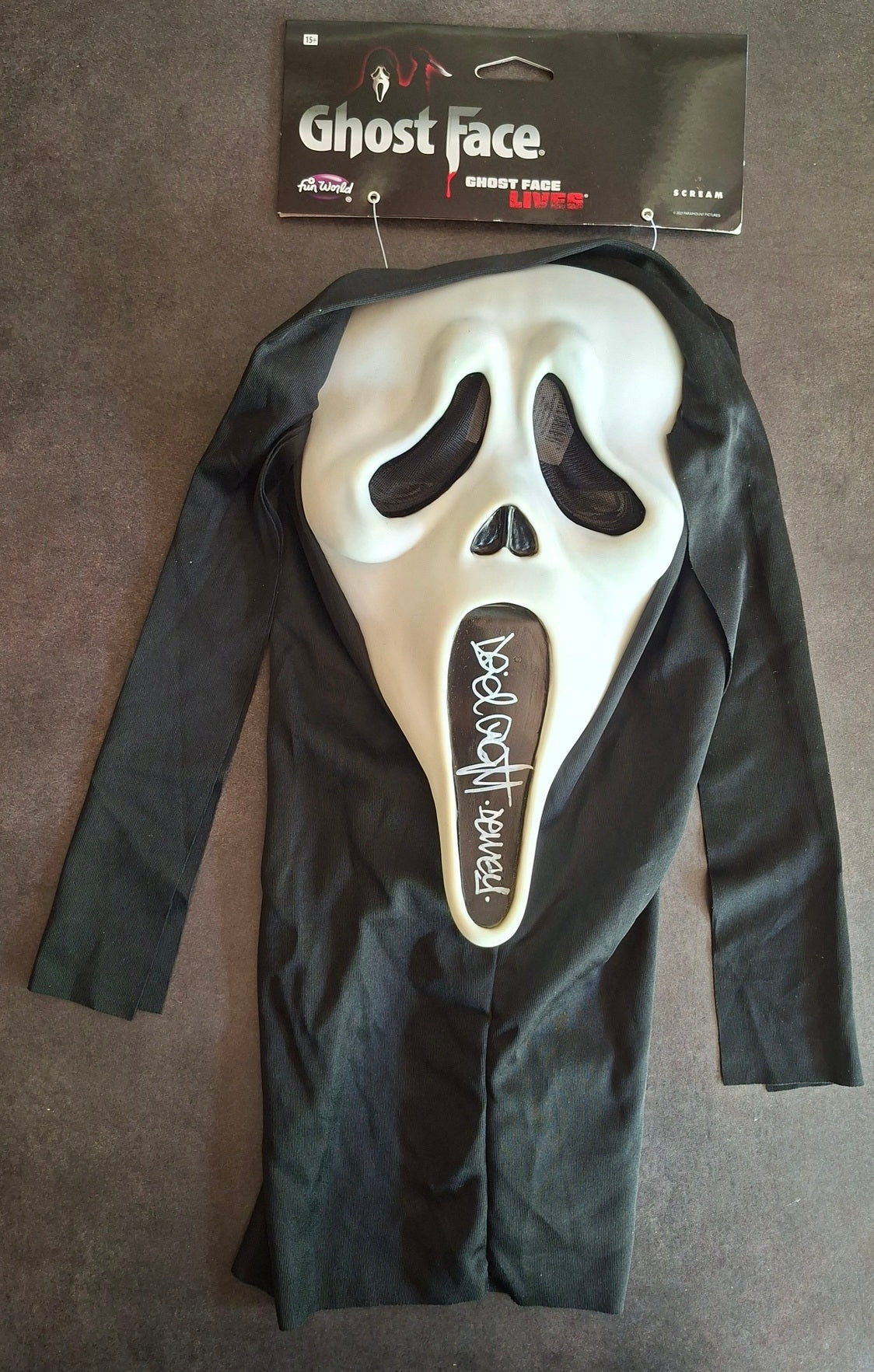 Masque de Scream signé par David Arquette aka Dewey