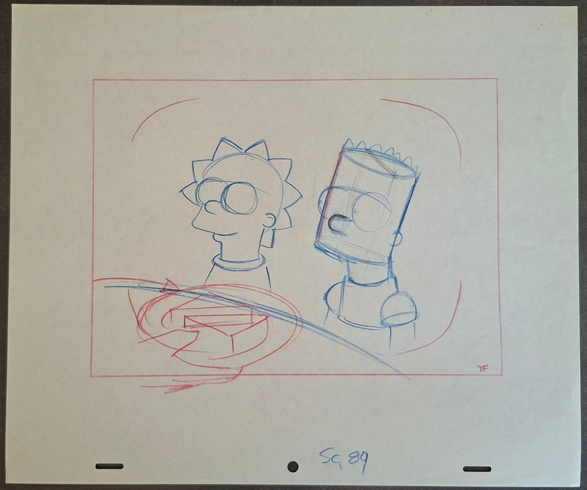Croquis original Les Simpson utilisé pour la production du dessin animé 14