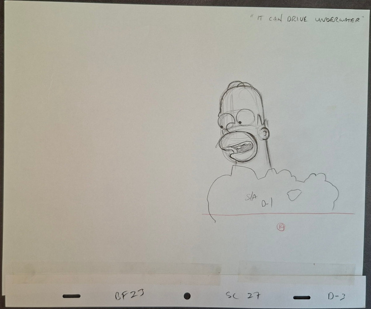 Croquis original Les Simpson utilisé pour la production du dessin animé 21