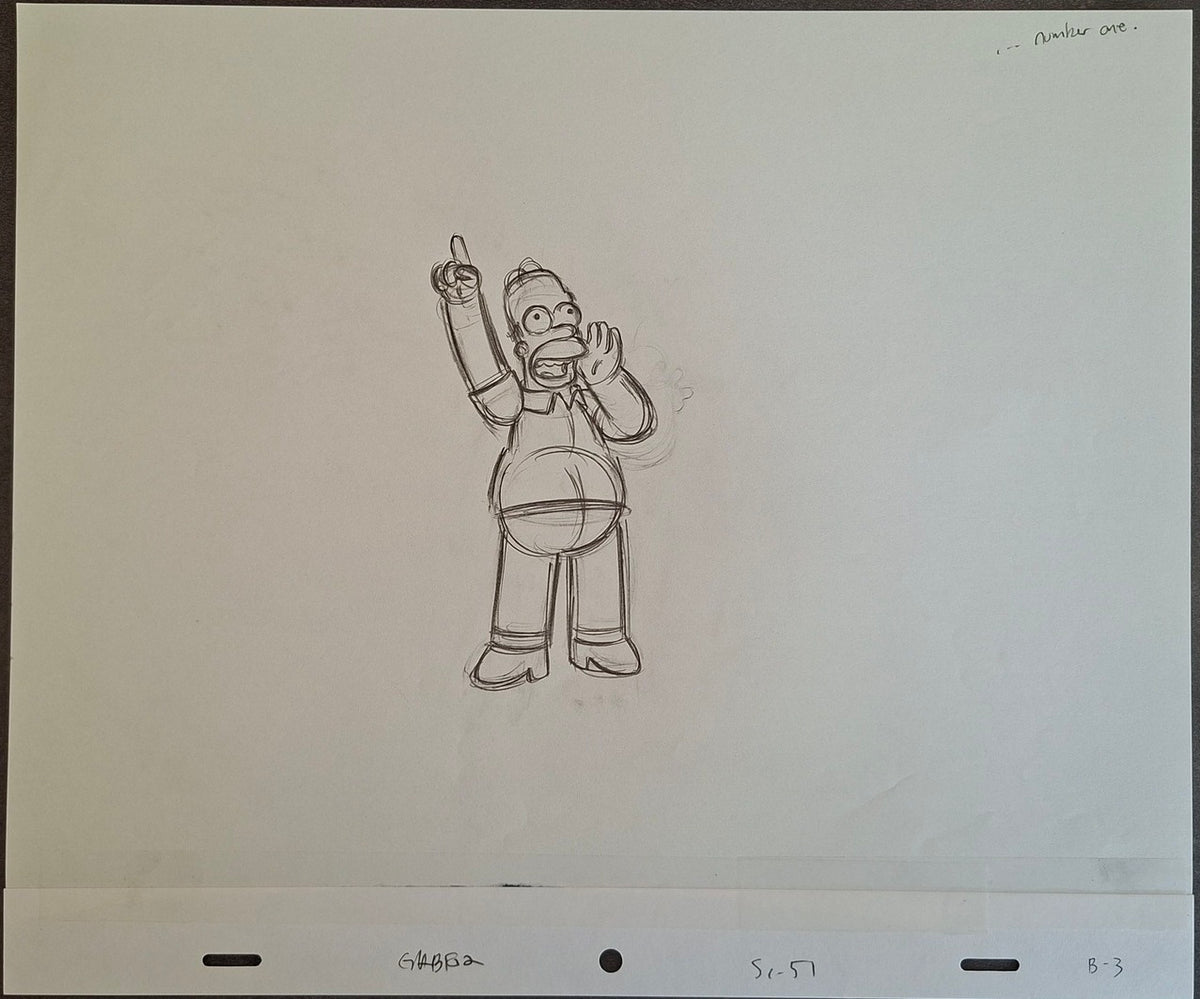 Croquis original Les Simpson utilisé pour la production du dessin animé 24