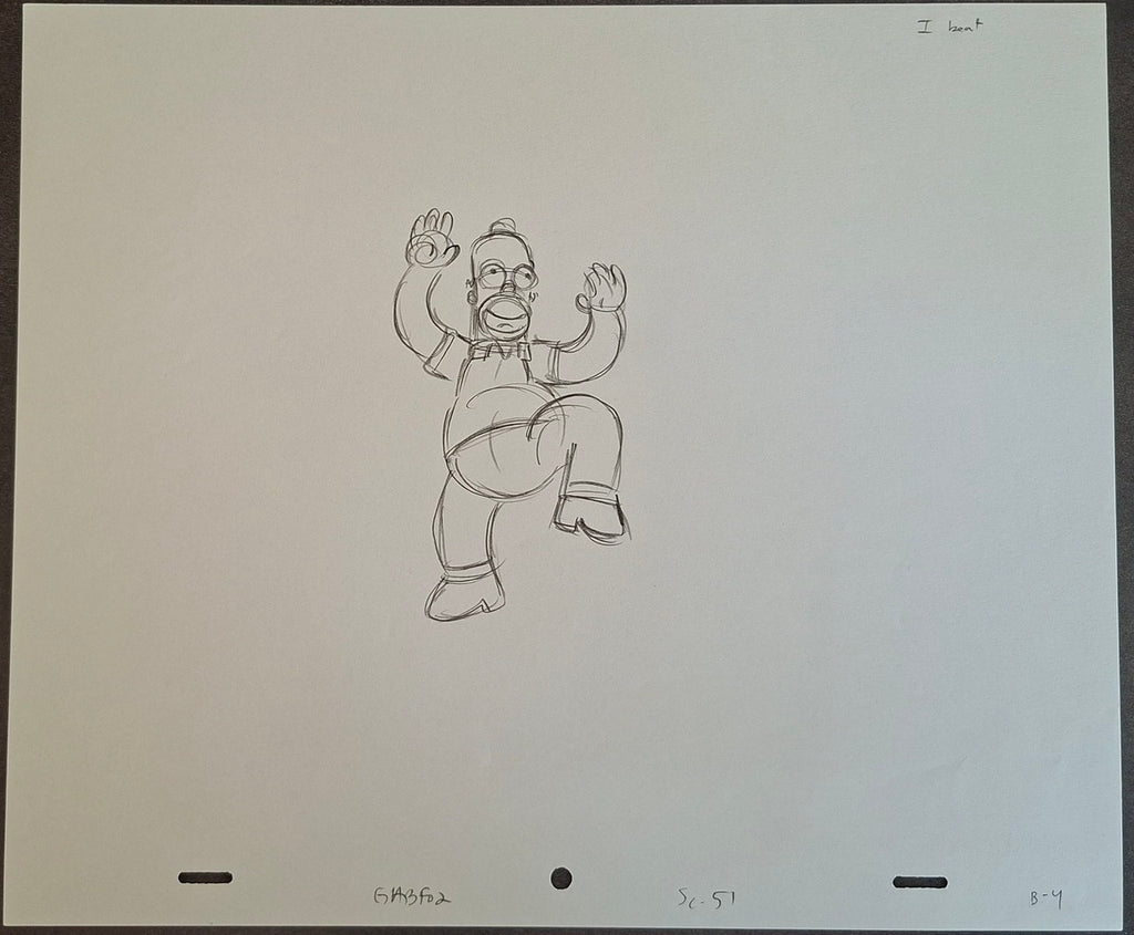 RARE Set of 4 original The Simpsons sketches used for the production of the cartoon 28