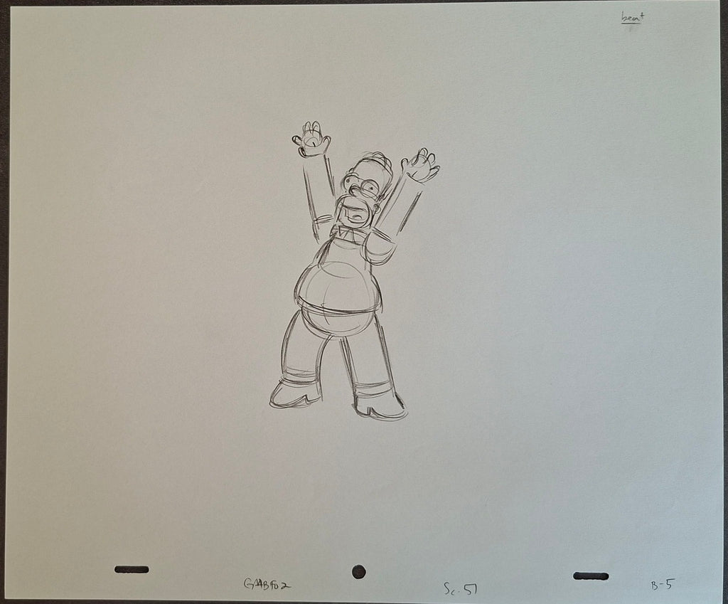 RARE Set of 4 original The Simpsons sketches used for the production of the cartoon 28