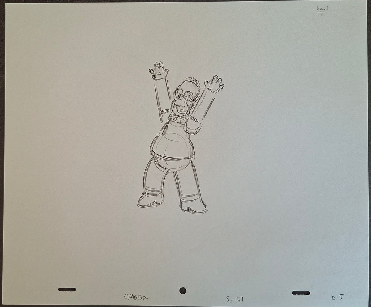 RARE Set of 4 original The Simpsons sketches used for the production of the cartoon 28