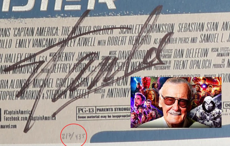 Edition limitée Captain America Winter Soldier avec 20 autographes Marvel Avengers