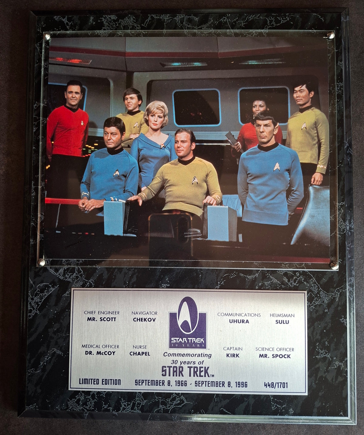 Star Trek Poster encadré en édition limitée Commemorating 30 years 1966-1996