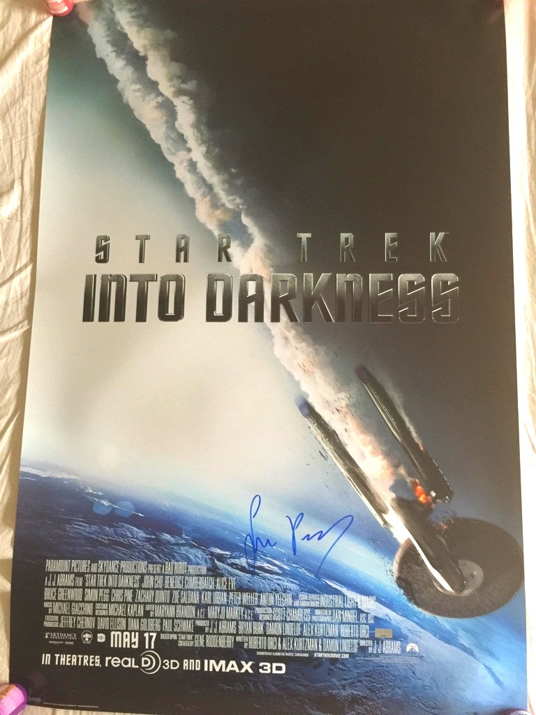 Affiche Poster 91x61 STAR TREK signé Simon Pegg