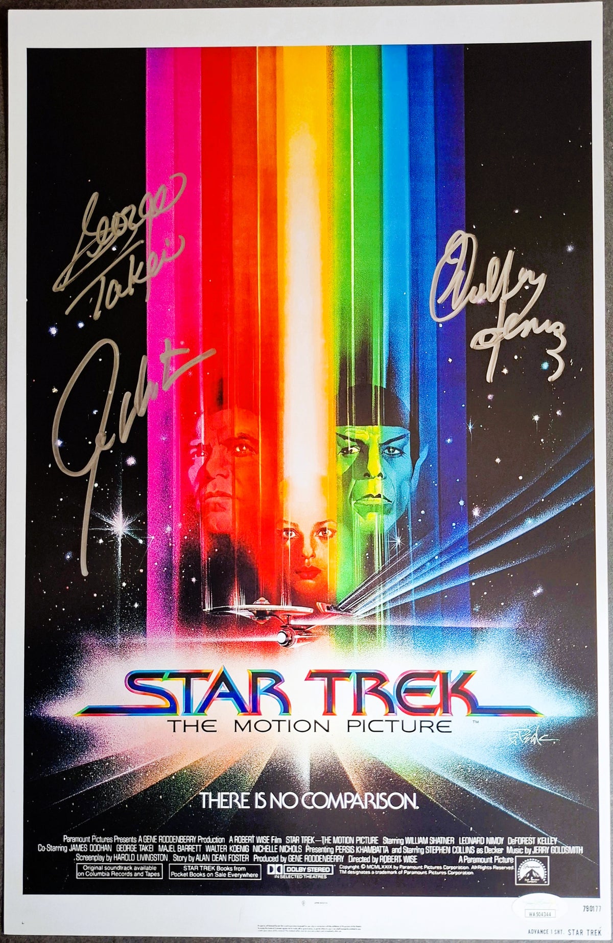 Poster Star Trek The Motion Picture signé par Shatner Takei Koenig JSA certificat