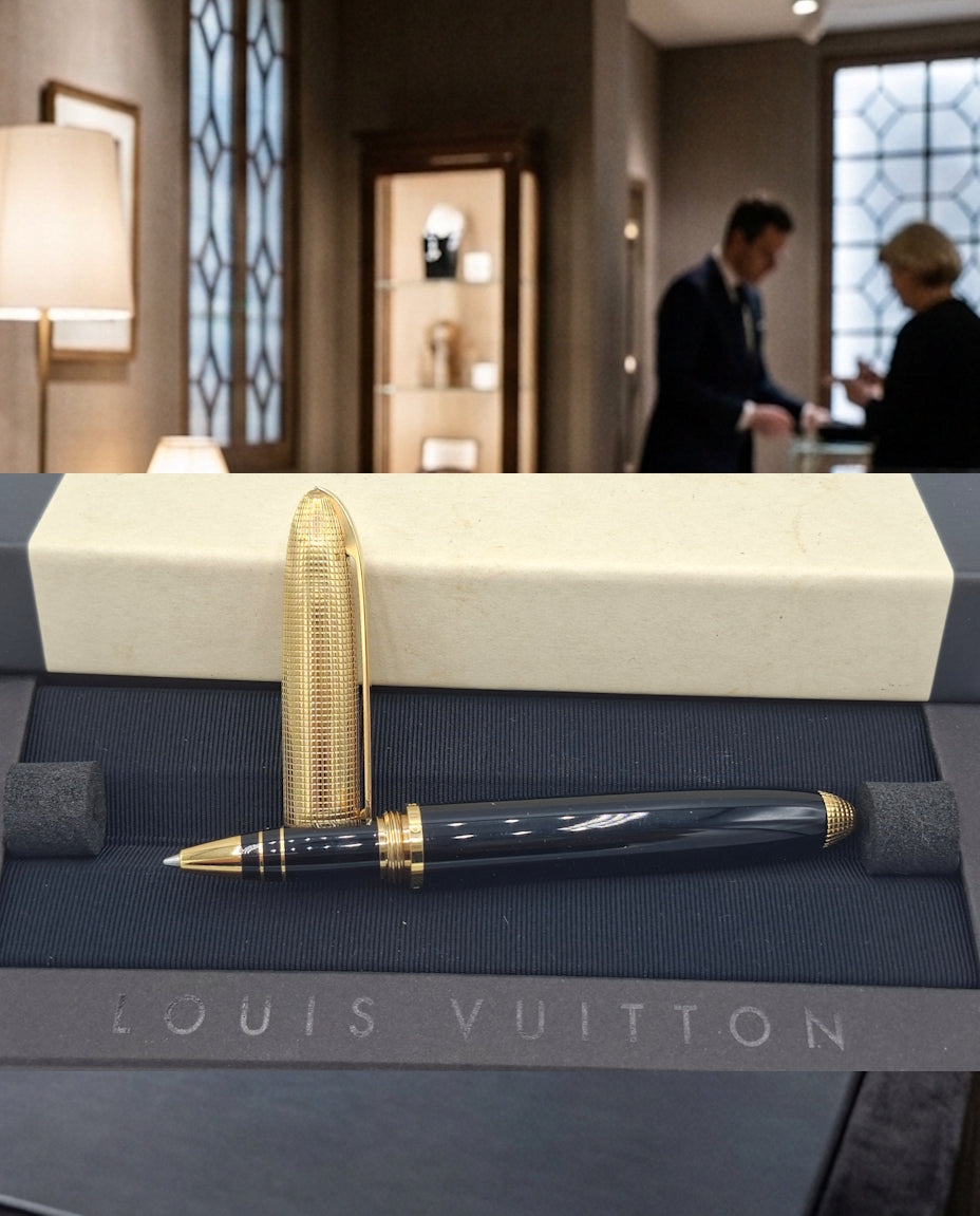 Stylo bille Louis Vuitton Doc Lac noir et or