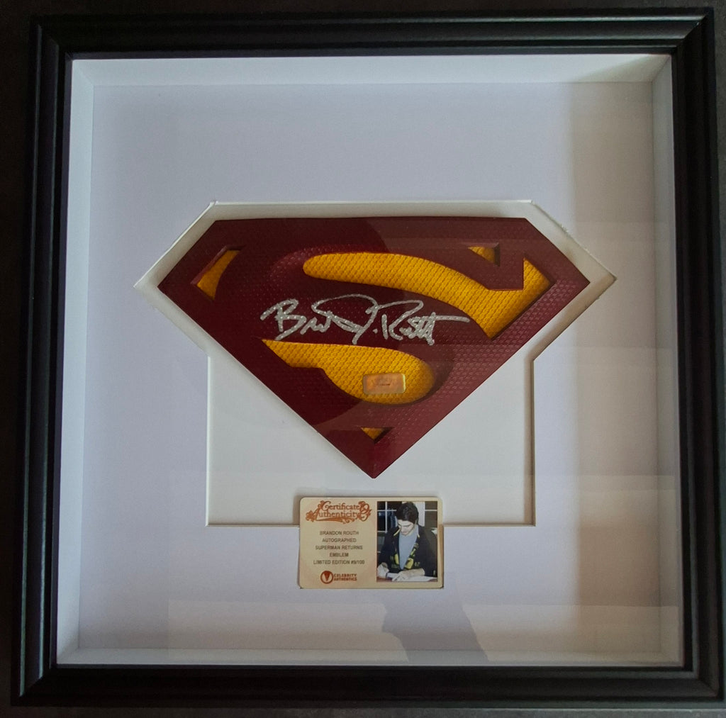 Emblème Superman signé par Brandon Routh - Celebrity Authentics