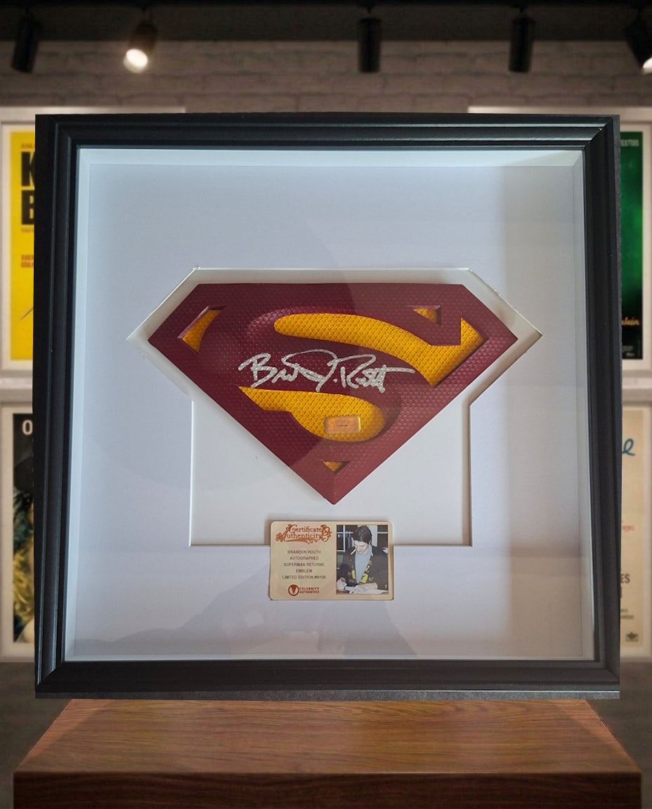 Emblème Superman signé par Brandon Routh - Celebrity Authentics