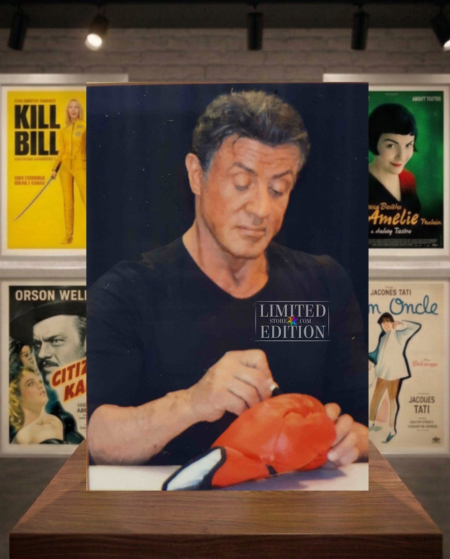 Gant de Rocky Balboa signé par Sylvester Stallone. Photo et COA