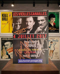 Exceptionnel flyer Les Vieilles Canailles signé par Dutronc Hallyday et Mitchell