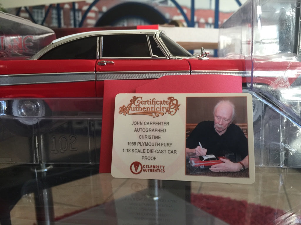Voiture Christine signée par John Carpenter autographe
