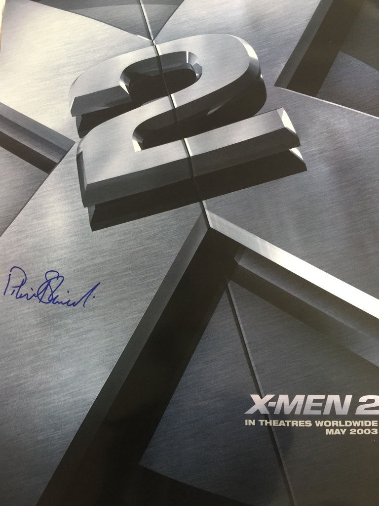 Poster 101x68 X MEN 2 signé PATRICK STEWART Professeur X