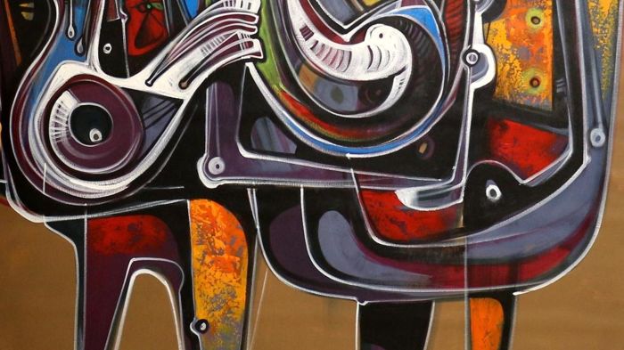 150x120 Acrylique Palomas de Paz y Amor par Simeon Gonzales
