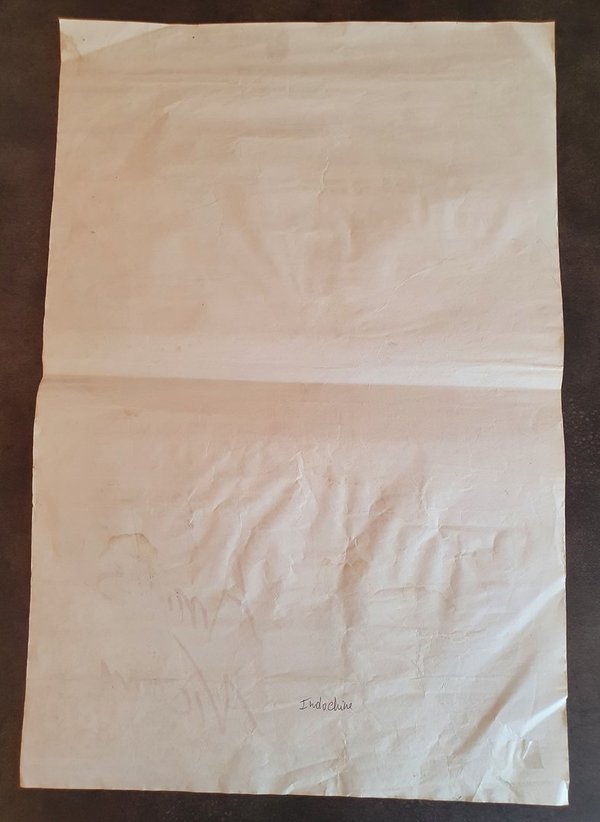 Nicola Sirkis Indochine autographe sur l'affiche du concert Paradize