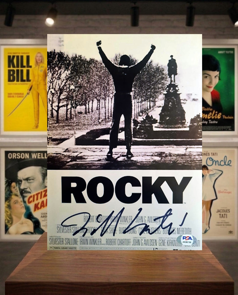 Photo affiche Rocky signée par le compositeur Bill Conti. PSA