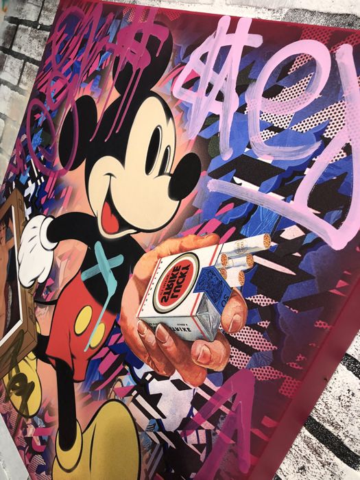 Dillon Boy Mickey Acrylique Oeuvre Originale COA acrylic canvas street art