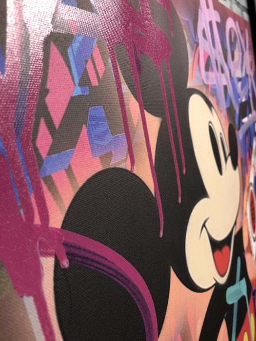 Dillon Boy Mickey Acrylique Oeuvre Originale COA acrylic canvas street art