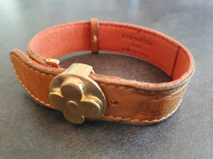 Bracelet cuir marron Louis Vuitton