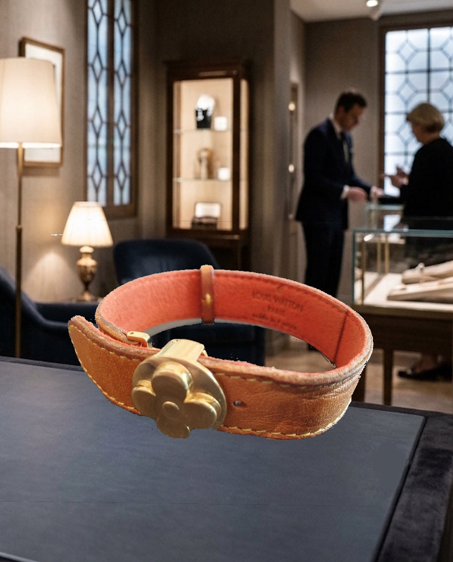 Bracelet cuir marron Louis Vuitton