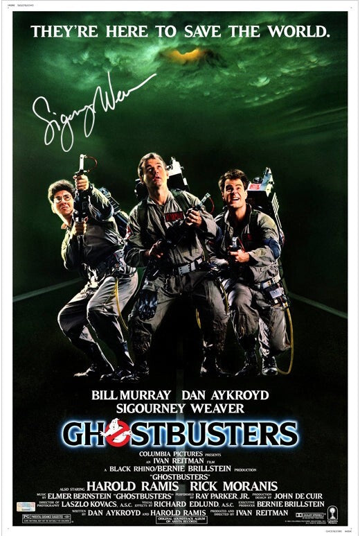Affiche 41x61 GHOSTBUSTERS -SOS Fantômes- signé par Sigourney Weaver