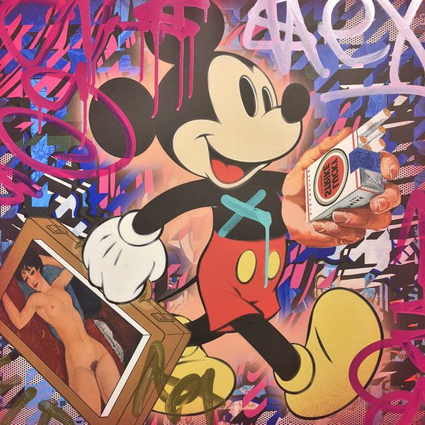Dillon Boy Mickey Acrylique Oeuvre Originale COA acrylic canvas street art