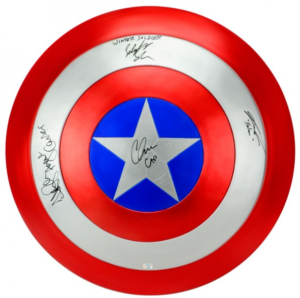 Real Captain America's shield signed by 4 Avengers COA and proofs