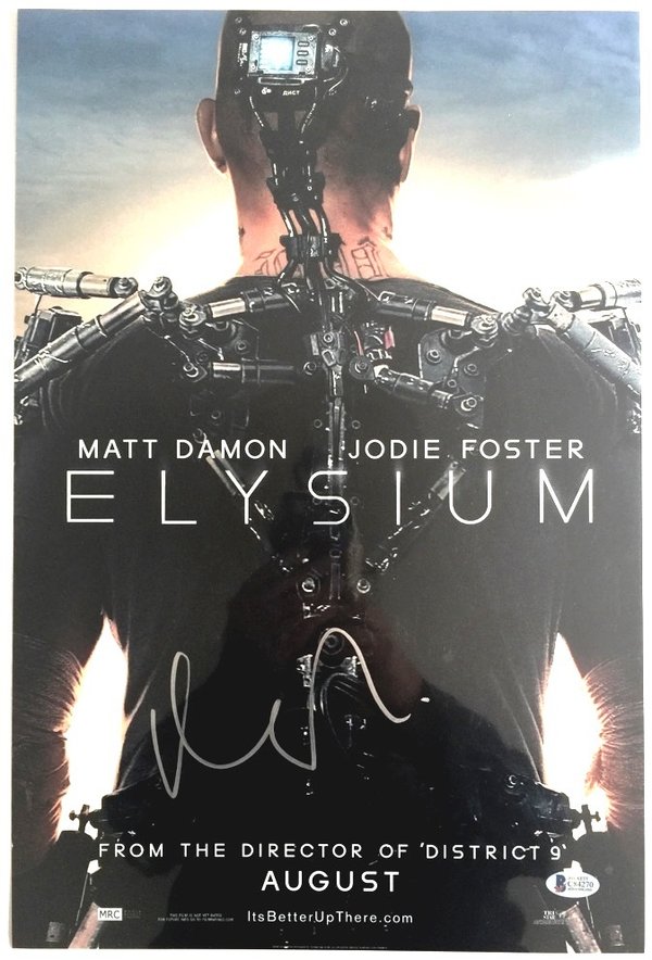 Poster 28x46 ELYSIUM signed by  MATT DAMON