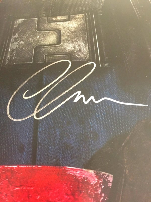 Affiche Captain America signée Chris Evans et Dominic Cooper Marvel Avengers