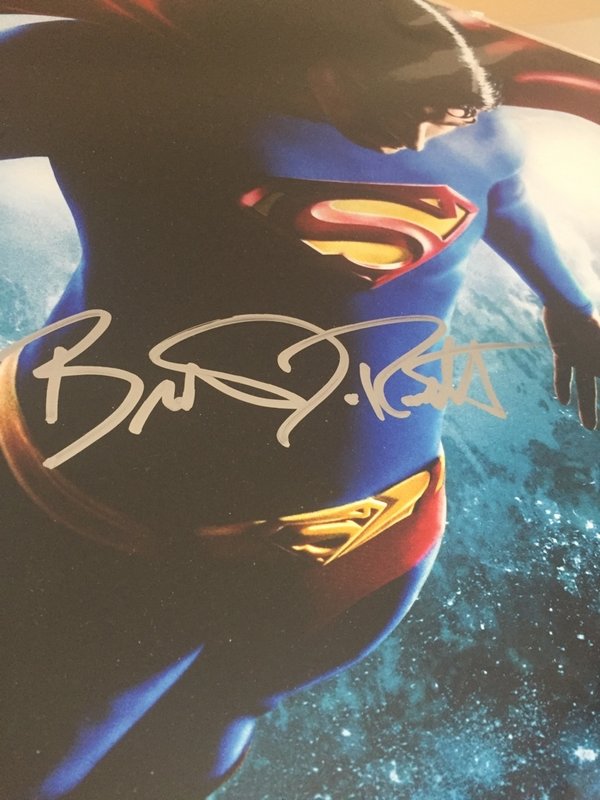 40x60 SUPERMAN RETURNS movie poster signed by Routh and Bender COA