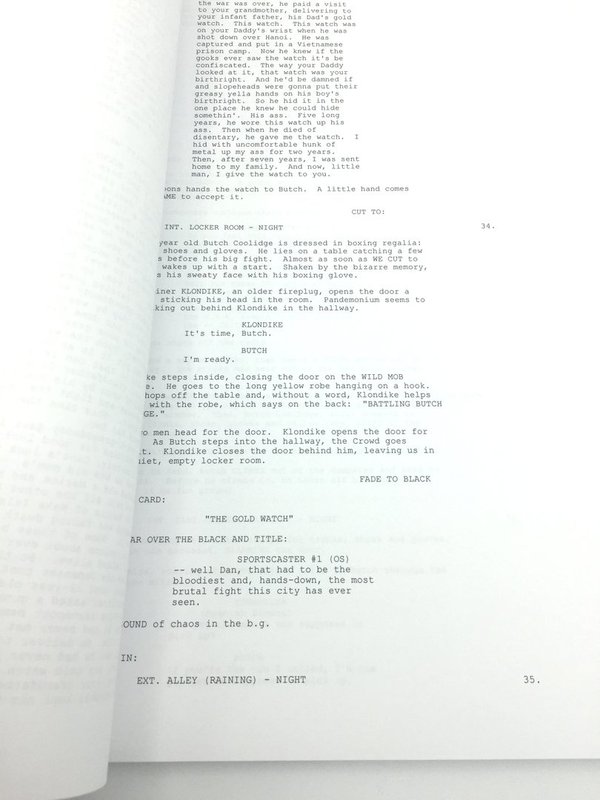 Script PULP FICTION signé par Samuel L Jackson et John Travolta Tarantino