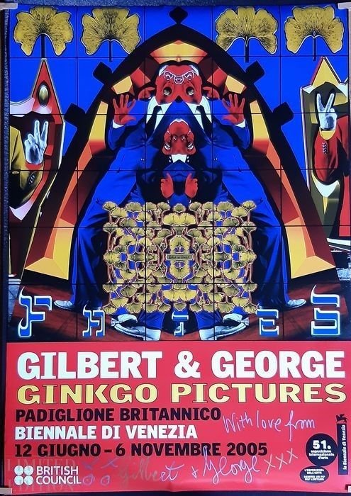 GILBERT & GEORGE - Ginkgo Pictures signed poster