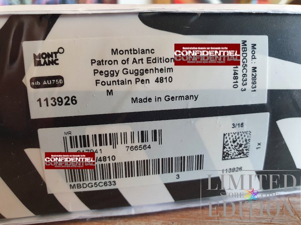 Stylo plume Peggy Guggenheim 4810 scellé - MONTBLANC