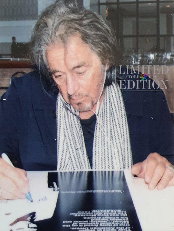 Autographes Al Pacino et Steven Bauer sur affiche Scarface