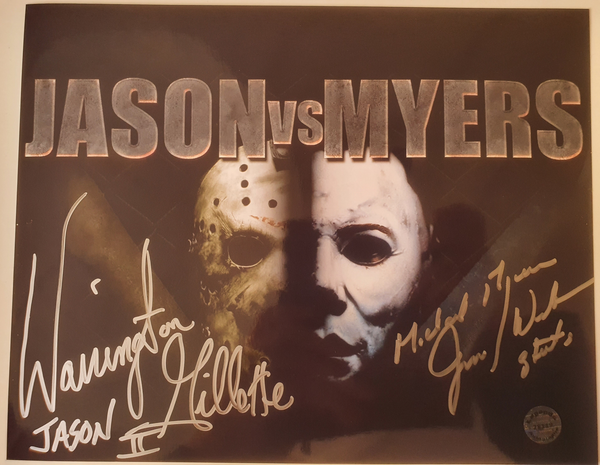 Jason vs Myers -Friday 13th vs Halloween. 2 autographs