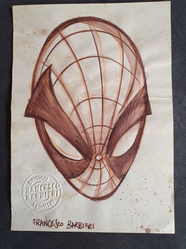 Spider-Man dessin original par l'artiste Francesco Barbieri