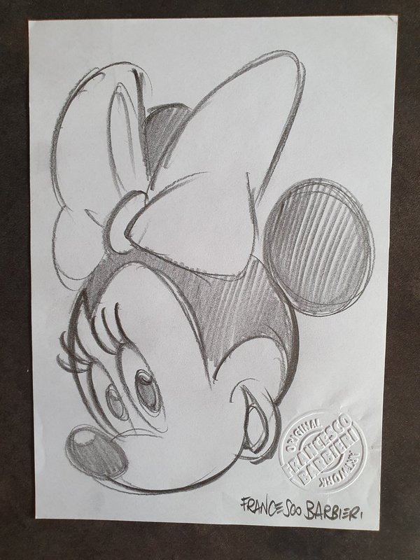 Minnie Mouse - Disney- dessin original par l'artiste Francesco Barbieri