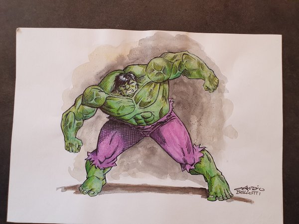 Hulk dessin original de Claudio Bellotti